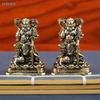Mini Brass God Of Wealth Figurine - Zhao Gongming Statue Feng Shui Wealth Decor  Desktop Ornament