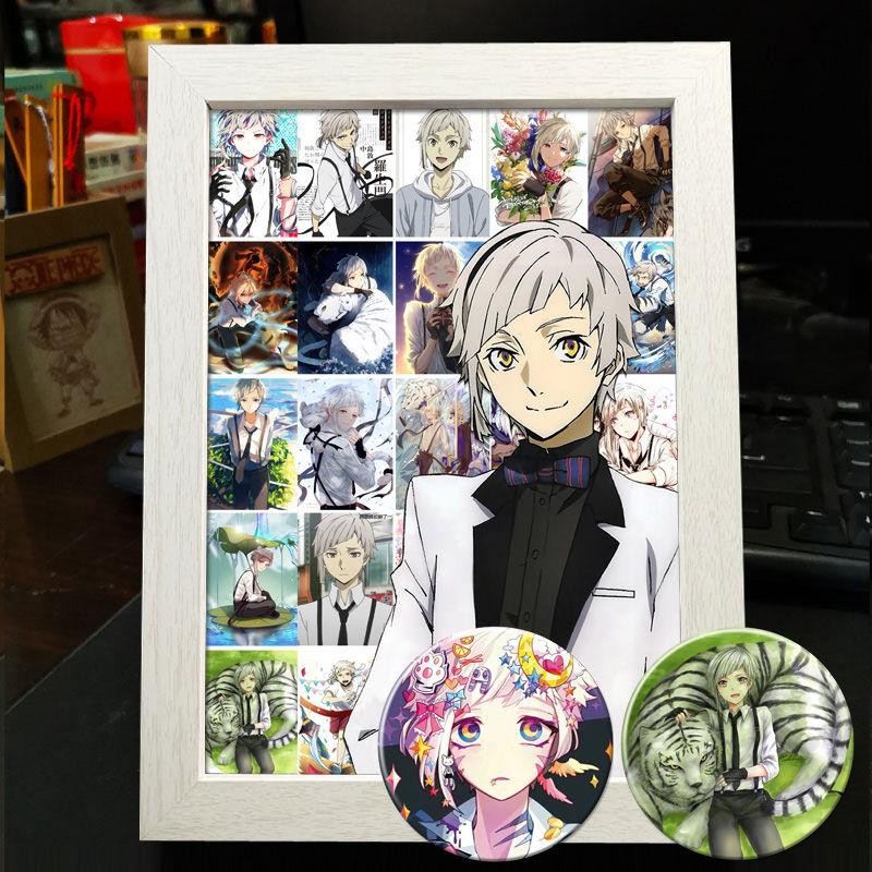 Рамка для фото в стиле аниме Bungo Stray Dogs: Дазай Осаму, Рюносуке Акутагава, Накахара Чуя - готовый стенд для фотоколлажа в подарок