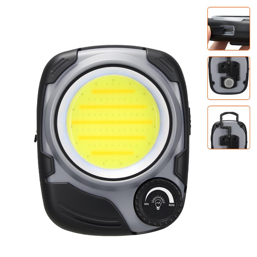 2000 MAh LED  Mini Work Light with Magnetic Portable Rechargeable Keychain Lamp 4 Light Color for Auto Repair Camping Torch Hook