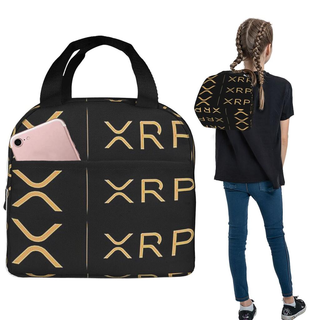 Криптовалюта XRP Термосумка для ланча XRP для женщин и детей Портативные контейнеры для еды Термоланчбокс Сумка-тоут