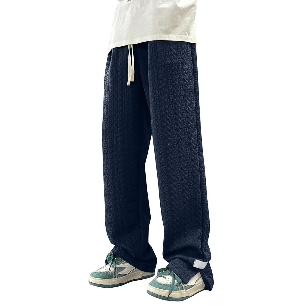 Мужские однотонные свободные спортивные штаны с широкими штанинами, мужские повседневные модные спортивные штаны