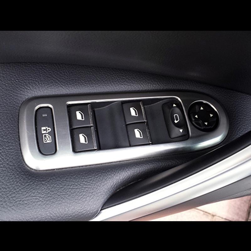 Аксессуары для Peugeot 508 Citroen C5, 4 шт./лот, салон автомобиля, передняя + задняя дверь, стеклоподъемник, панель, чехол, отделка, украшение