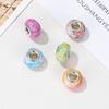 New Alloy Bead Glass Bead Lighting Rainbow Ink Painted Charm Bracelet DIY Women Jewelry