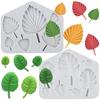 Fan Leaf Silicone Mold Flamingo Tropical Leaf Fondant Molds Cake Decorating Tools Cupcake Topper Candy Resin Clay Chocolate Gumpaste Mold
