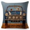 Подушка для собаки в виде автобуса, декоративная, красочная, милая, мультяшная, с далматинцем, наволочка, полиэстер, наволочка для автомобиля, дивана, дома
