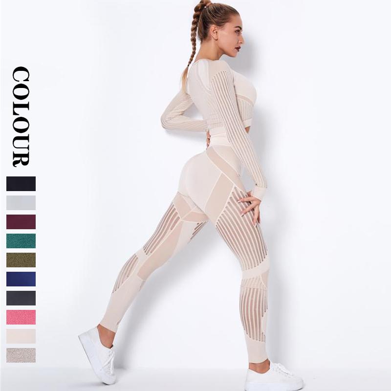 Женский костюм из трикотажного полотна для йоги и фитнеса