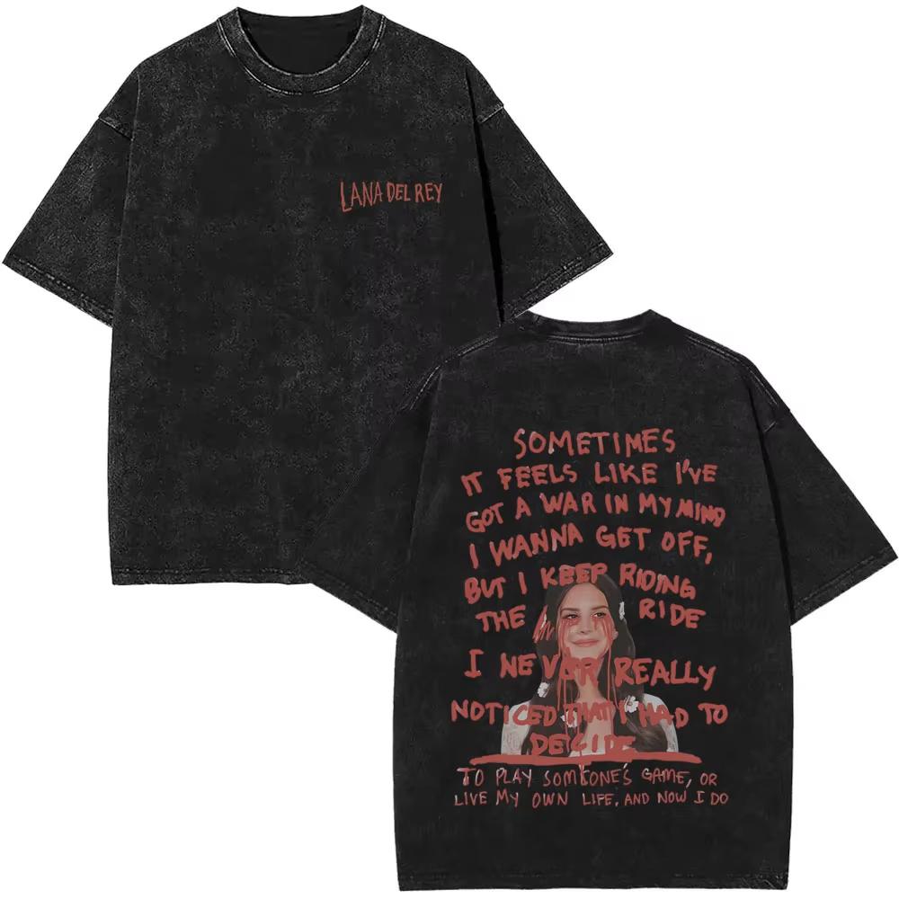 Washed Vintage Lana Del Rey Lana Del Rey Get Free Tshirts Men Women Fashion Oversized Tshirts Male Casual Pure Cotton T Shirts