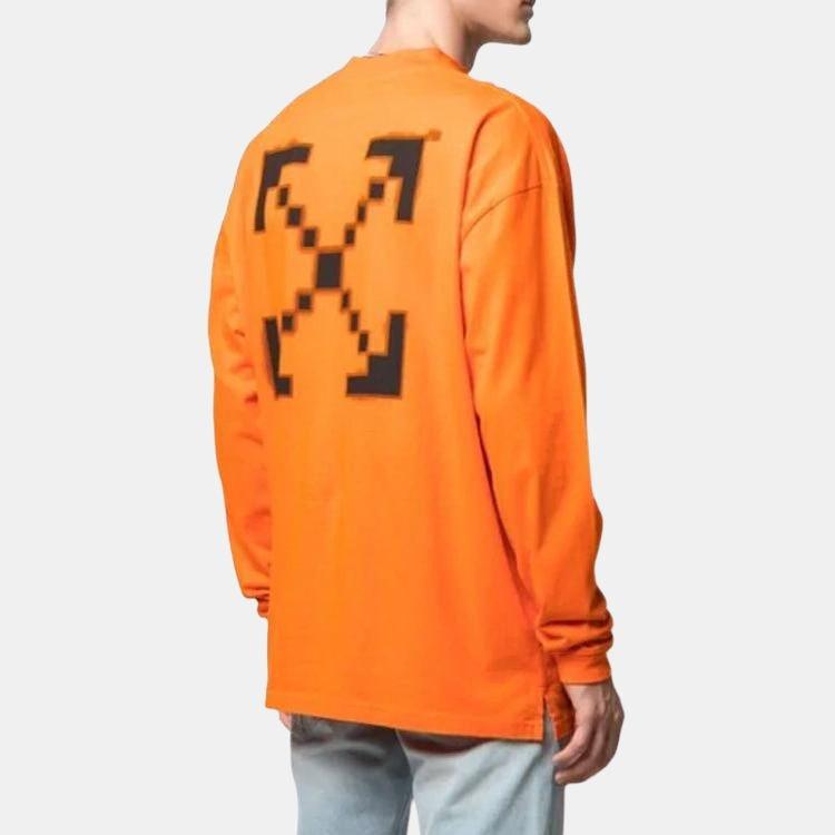 Off-White Arrow Logo Pattern Printing Long Sleeves Orange Men's OMAB032F191850071910