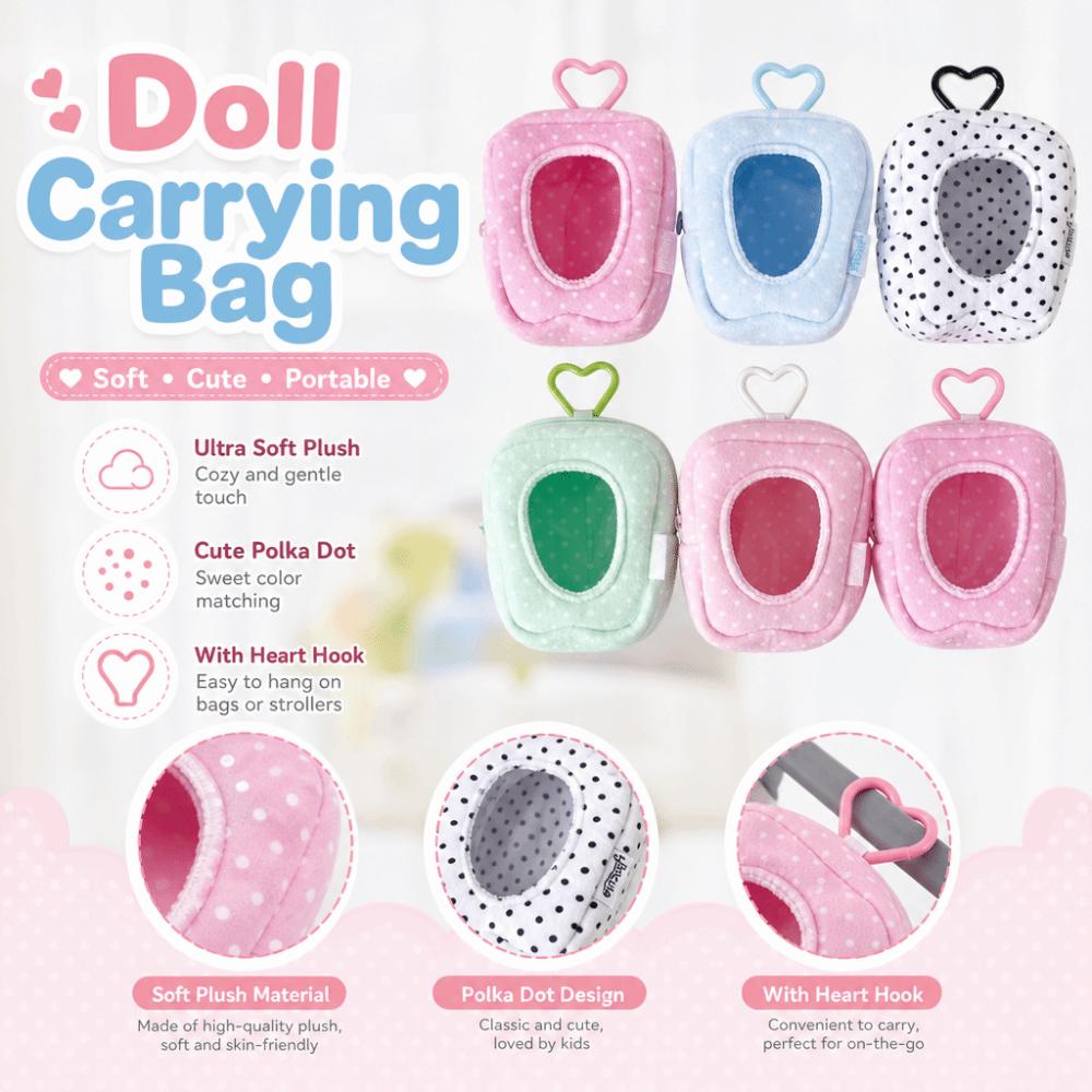 Plush Doll Carrying Bag Polka Dot Doll Outing Bag Portable Plush Doll Protective Pouch
