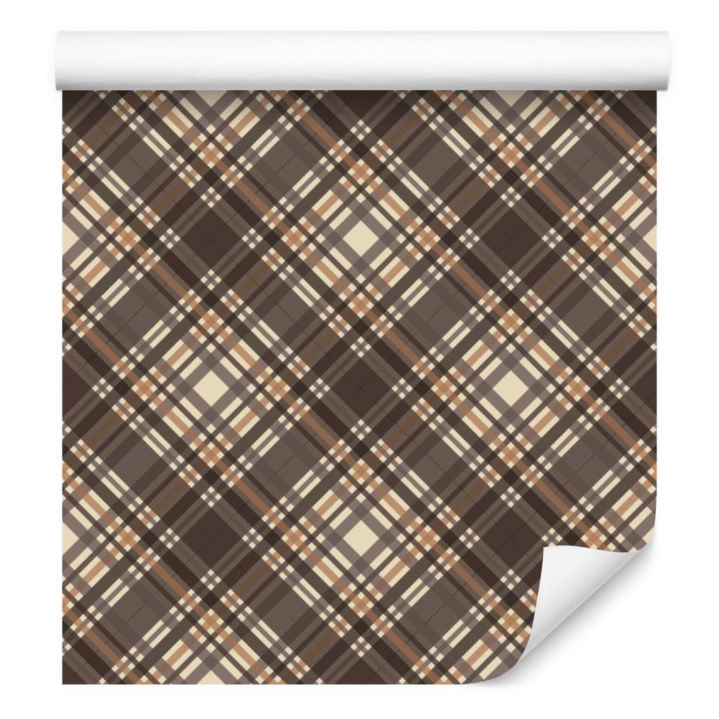 Brown Checkered Wallpaper in Brown, Beige and Rust for Living Room and Bedroom 50x1000