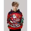 Christmas Children's Hoodie Santa Claus Cartoon 3D Print Long Sleeve Boys Clothing Holiday Fashion Sweatshirt Pullover Kids Tops