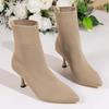 Sexy Sock Boots Knitting Stretch Boots High Heels for Women Fashion Shoes Spring Autumn Stiletto Heel Ankle Boots Female Size 42