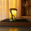 Glowing Night Light Forest Tree Silhouette Desk Lamp Candle Holder Table Lamp  Halloween