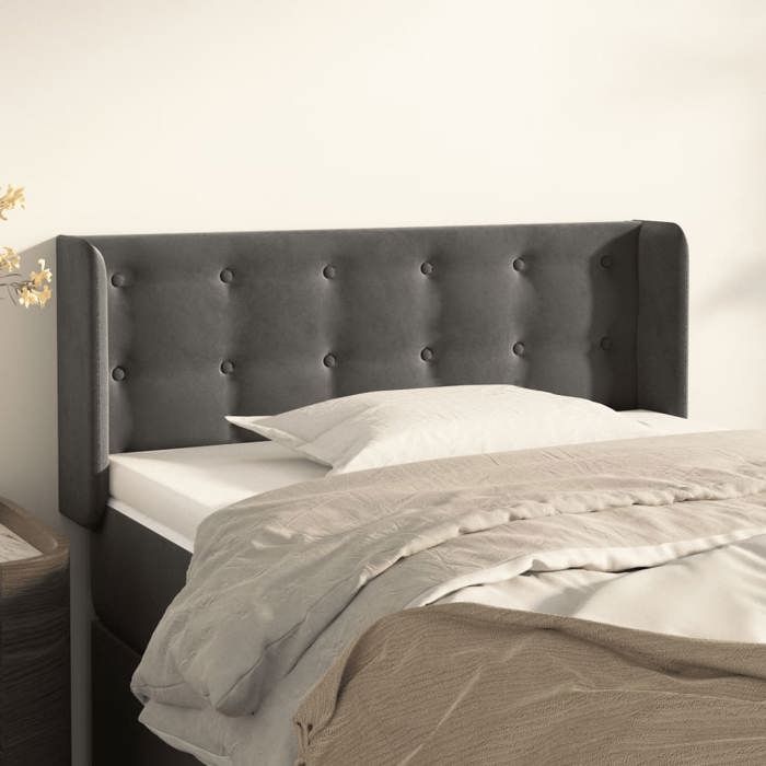 Maison Exclusive - Tête de lit avec oreilles Gris foncé 103x16x78/88 cm Velours