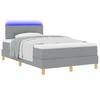 LED Boxspring Bed with Headboard Light Grey 120 X 190 Cm Fabric