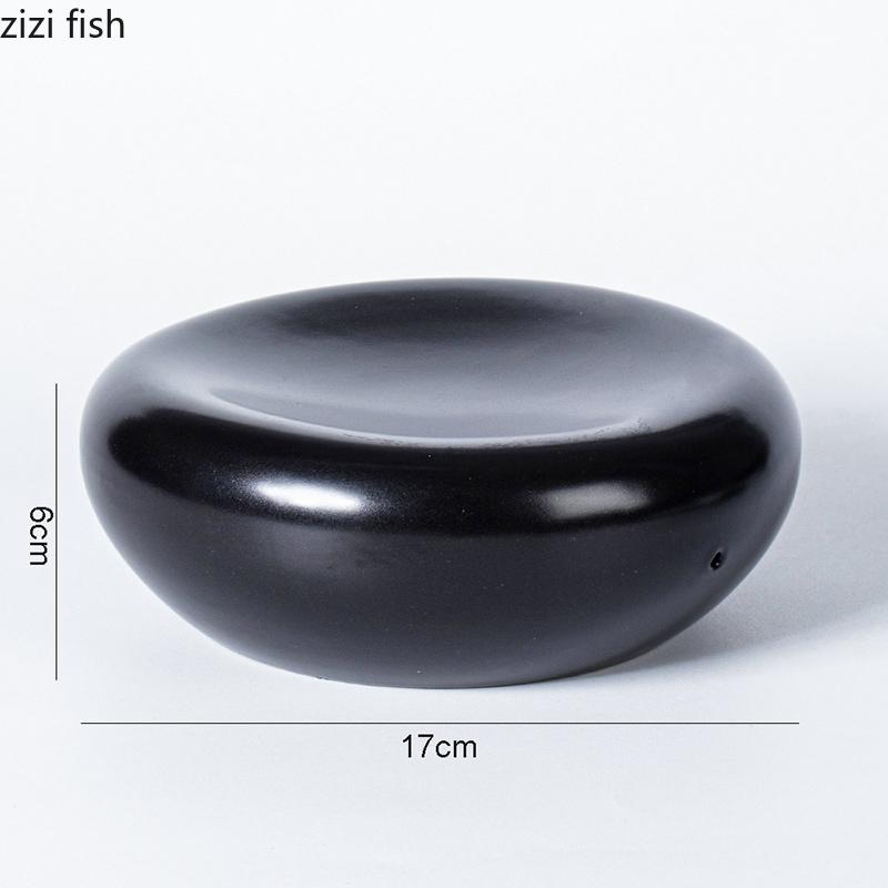 Однотонная черно-белая керамическая тарелка для закусок, десертная тарелка для суши, демонстрационная тарелка для молекулярной кухни, креативная посуда для ресторана