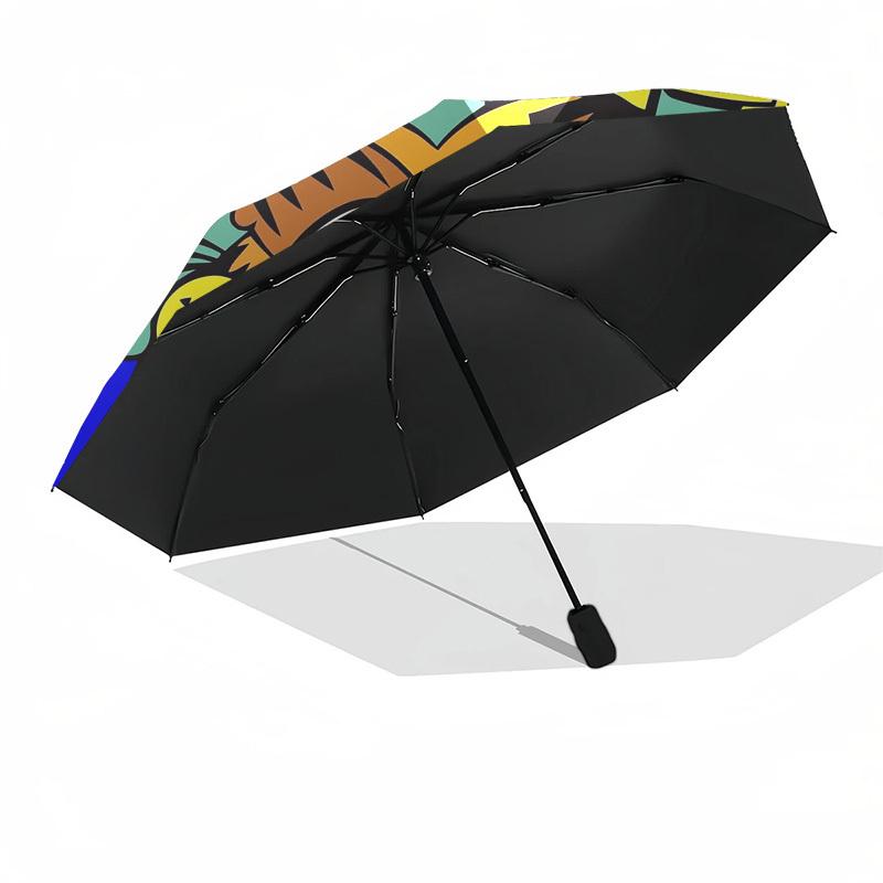 1pc Garfield Melted Face Sticker Umbrella with Plastic Handle,Suitable for All Seasons Home Travel Outdoor UmbrellaFP074