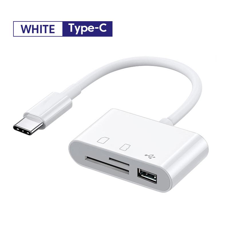 Картридер 3 в 1 Type-C OTG SD TF USB Конвертер для чтения карт памяти для iPad iPhone для Mac Book Планшет USB Type C Картридер