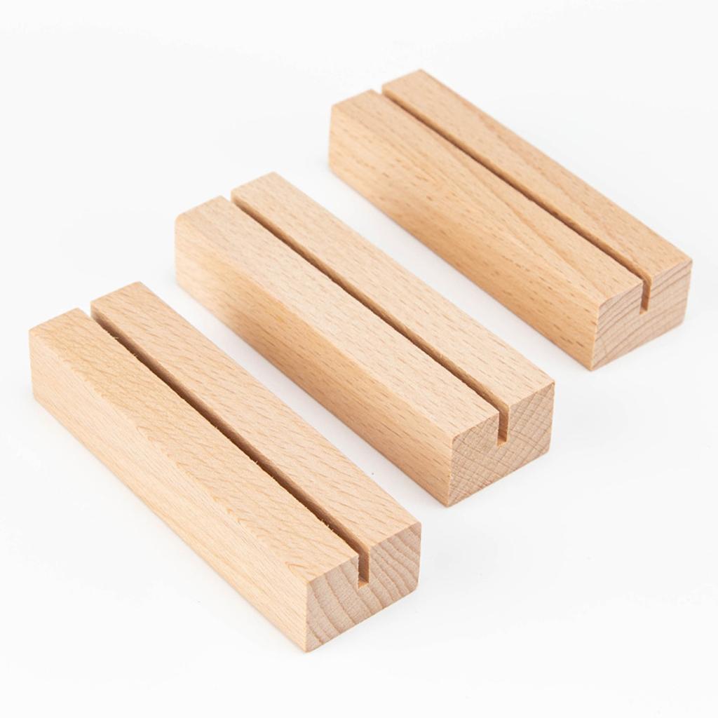 10 PCS Wooden Place Card Holders Wood Table Number Stands Picture Holder Acrylic Sign Holders for Wedding Dinner Party