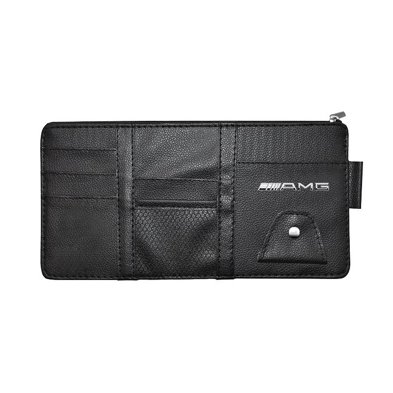 TUON5 Car Sun Visor Point Type Multi-function Storage Bag Car Accessories Stickers For Mercedes Benz AMG W204 W213 W205 W211 W212 W176