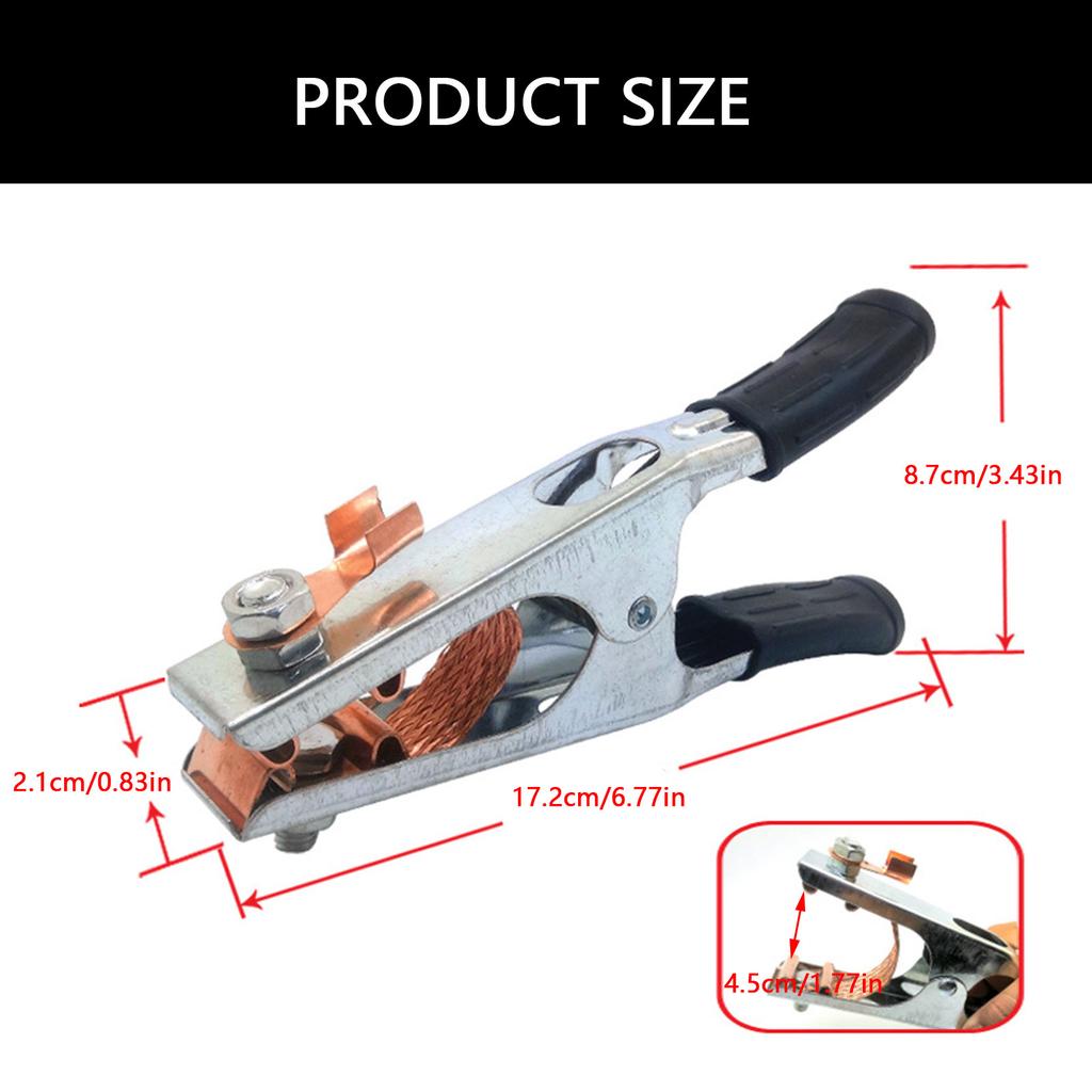 500A Welding Ground Clamp High Conductivity Ergonomic Welding Clamp Suitable for MIG MMA TIG ARC Plasma Cutting Machine