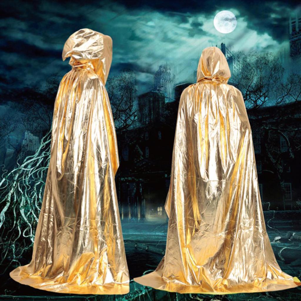 Плащ с капюшоном, средневековый халат ведьмы, накидка до пола, костюм на Хэллоуин