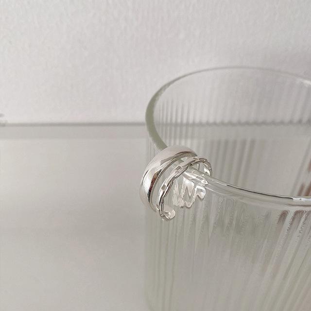 S925 Серебряное кольцо для женщин, двухэтажное модное кольцо с изменяемым размером, украшения, памятные ювелирные аксессуары