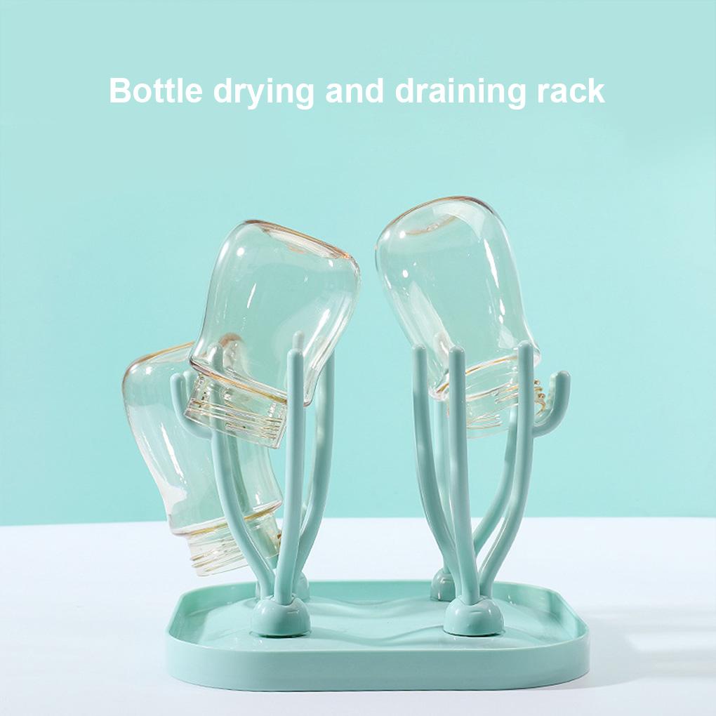 Newborn Bottles Dry Rack PP Cleaning Detachable Drying Racks Dust-proof Storage Dryer Stand for Countertop Travelling
