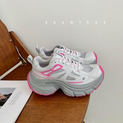 Кожаная женская обувь летняя сетка толстая подошва увеличивающая рост 6 см кроссовки дышащая универсальная повседневная обувь