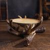 Deer Antler Candle Holder Resin Tabletop Decor Home Ornament for Anniversary Christmas Party Wedding Decoration Gift
