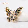 Бабочка Кристалл Камень Красочная Металлическая Нагрудная Брошь Булавка Модные Ювелирные Изделия Женский Подарок