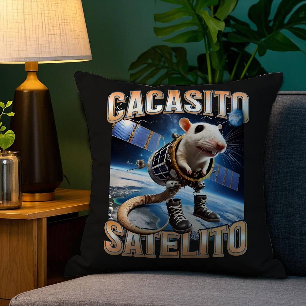 Italian Brain Rot Meme Tralalero Tralala Pillow Case Happy Atmosphere Short Plush Double-sided Printing Home Cushion Cover