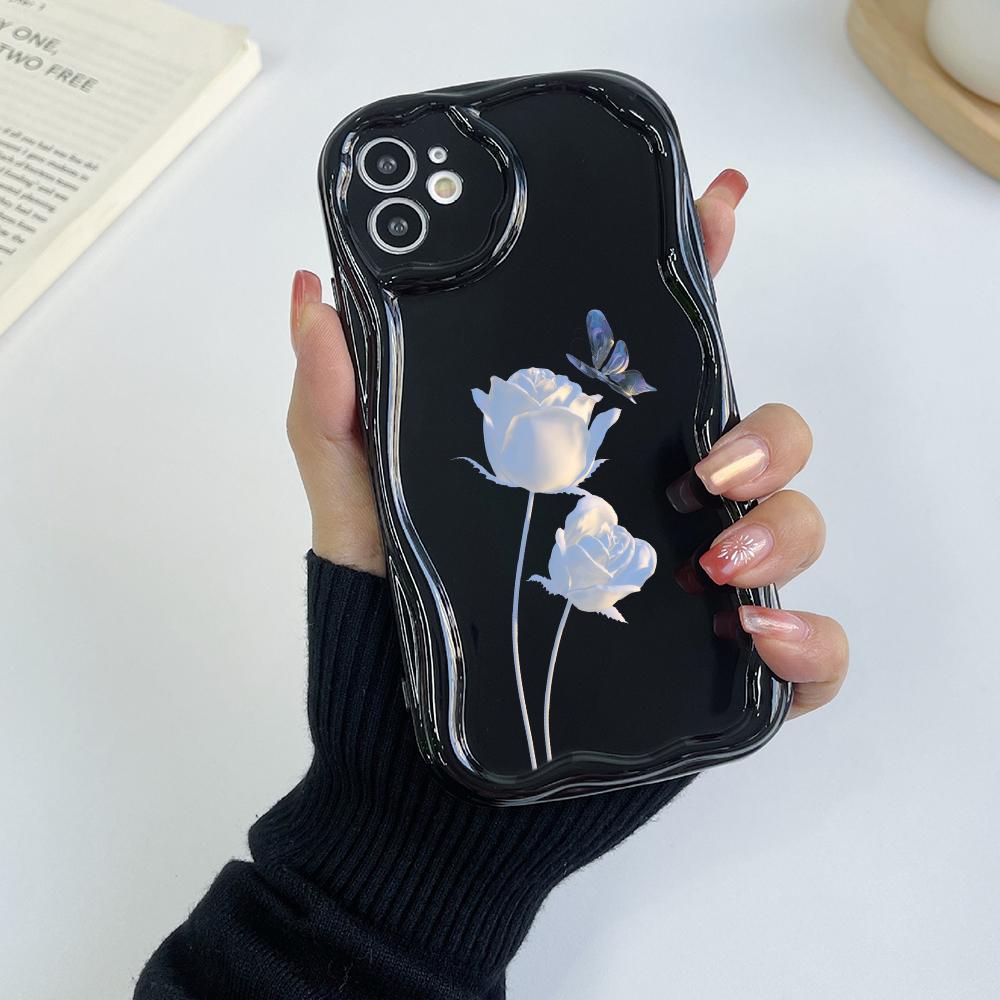 Чехлы для телефонов LZ16 flower Clear Soft Wave для Samsung S24 S23 Ultra S20 FE A54 A14 A52s A51 S10 Huawei Honor 90 Защитная задняя крышка