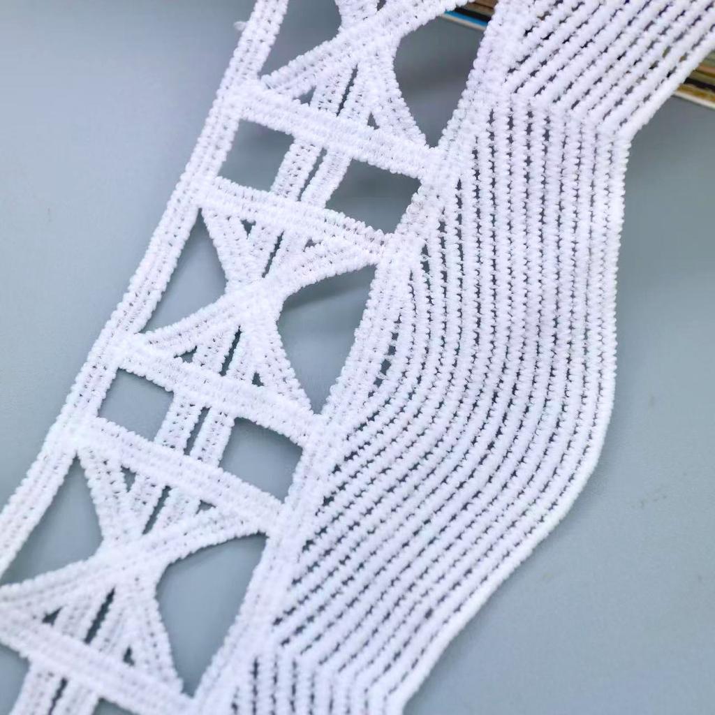 Молочный шелк Кружево Крупная волна Кружевные аксессуары Платье Топ Манжеты Универсальные