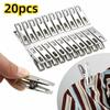 20 шт. Ветрозащитные прищепки для одежды Металлические зажимы-биндеры из нержавеющей стали Бытовые зажимы для документов Кухня