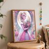 Disney Princess Elsa Flower Oil Painting Kit, Home Decor Handmade Gift, Elegant Floral Portrait DIY Art Craft Wall Hanging Set