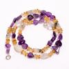 Amethyst Citrine Rutile Quartz Mix Shape Smooth Beads Necklace 4-10 Mm 17.5" UB-8552