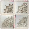 4PCs/Set 30*30cm Mandala 1/4 Wheel Round DIY Layering Stencils Painting Scrapbook Coloring Embossing Album Decorative Template