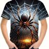 Kids T-shirt 3d Print Summer New Children's Short Sleeved Anime 3D Spider Pattern Round Neck Short Sleeved T-shirt