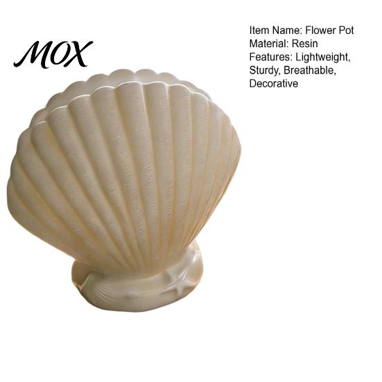 Unique Conch Shaped Vase Seashell Succulents Planter, Resin Ocean-Themed Flower Pot with Drainage Hole, Planter Beach Shell for Home Garden