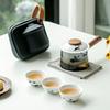 Портативный дорожный чайный набор, расписанная вручную керамическая чашка «Панда», один чайник, 3 чашки, чашка для заваривания чая на открытом воздухе