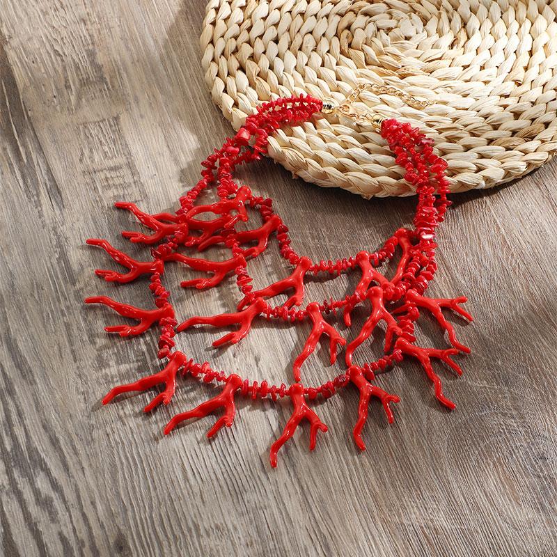 GuanLong модные богемные коралловые большие ожерелья для женщин винтажное ретро многослойное колье с бусинами на цепочке ювелирные изделия для вечеринок