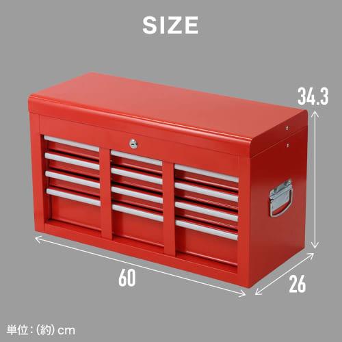 life_mart Tool Box [Large Capacity 4 Tiers, 6 Drawers + Top Section] Top Chest Tool Chest Tool Box Cabinet Storage Case Tool Box Tool Storage Bearing