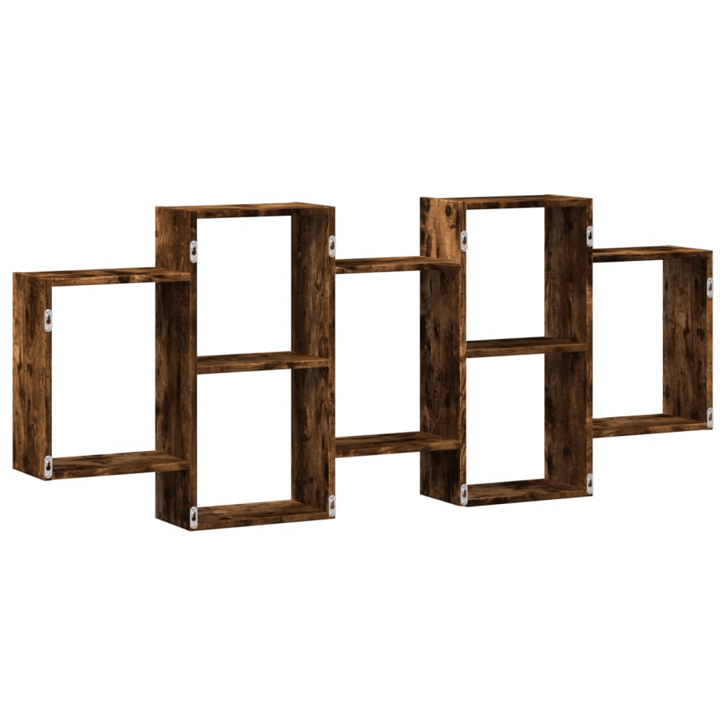 Wall Shelf Smoked Oak 159 x 18 x 65 cm Wood Based Material