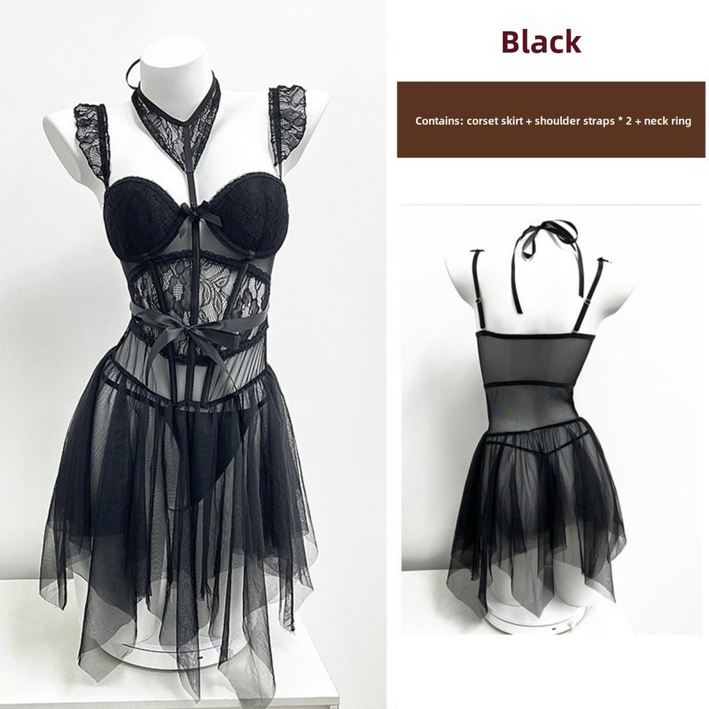 Сексуальный кружевной жилет Fish Bone с накладкой на грудь, можно носить на улице, красивое цельное нижнее белье