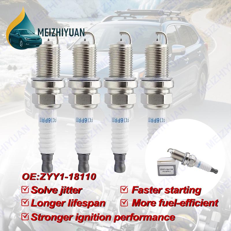 4/8 шт. Двухэлектродная иридиевая свеча зажигания ZYY1-18110 FK16PR11 для Mazda 2 3BK 1.3L ZJ-VE ZJ46 ZJ07 ZJ30 ZJ32 ZYY1-18-110 Автомобильные свечи