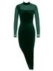 Женское летнее бархатное платье с сетчатыми рукавами и круглым вырезом