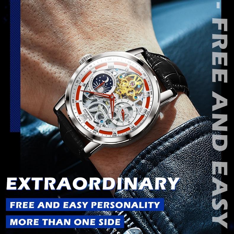 OLEVS Брендовые часы Механические часы Многофункциональные мужские часы с большим циферблатом Мужские часы