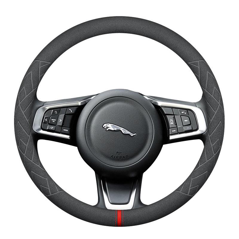 Suede Steering Wheel Cover for Jaguar XEL, XJ, F-PACE, XFL, E-PACE