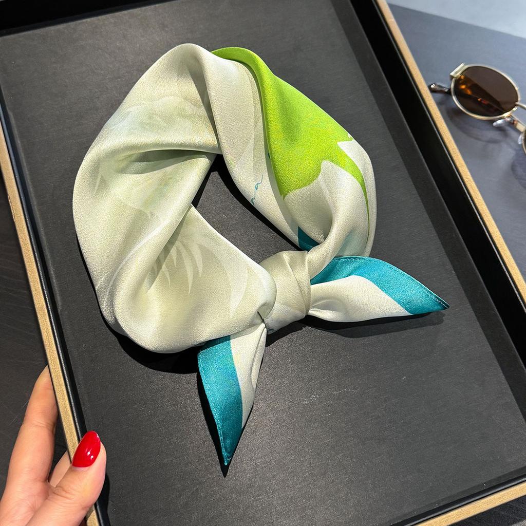 Fashion 100% Real Silk Scarf 53cm Square Bandelet Women's Silk Temperament Small Scarf Neck Decorative Wrap Printed Scarves